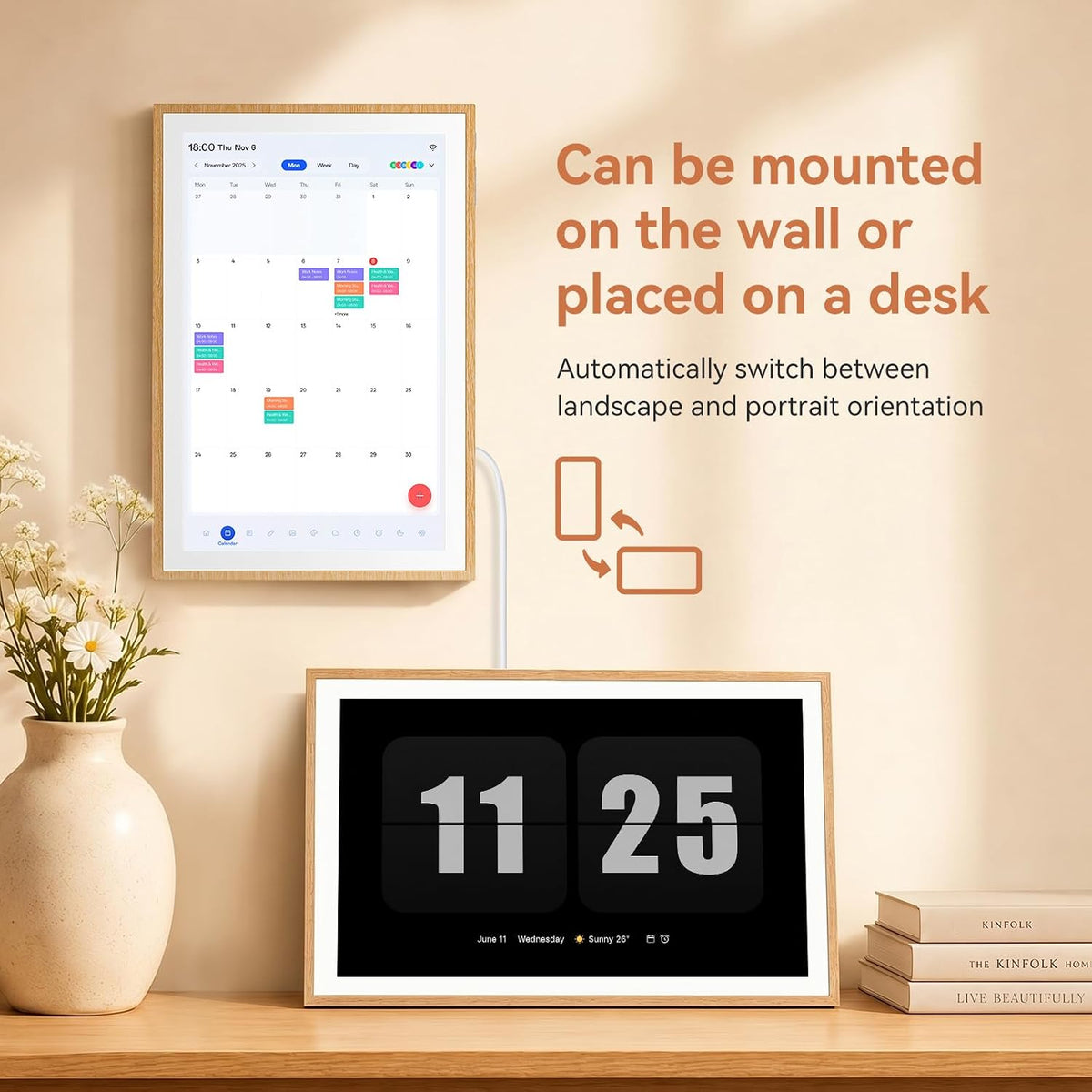 Blackview Digital Calendar 10.1'' electronic calendar for Family Schedules | Interactive Touchscreen Smart Chore Chart, Photo Frame for Family, Meals, Photo Display, Wall/Desk Mount, Gifts for Women Mom