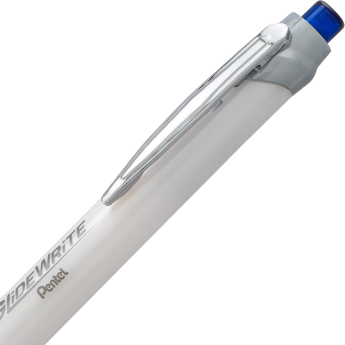 Pentel Glidewrite Signature Ballpoint Pen, Pearl White Barrel, (1.0mm) Medium Line, Blue Ink, 12 Pens (BX930W-C)