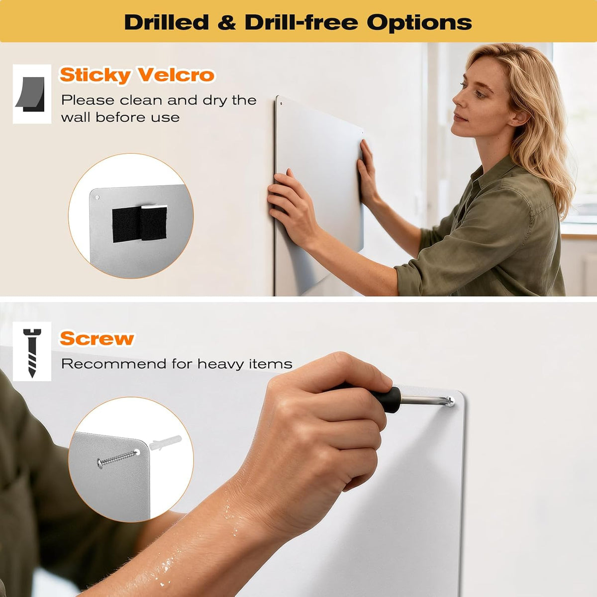 24" x 36" Magnetic Board, Silver Magnet Bulletin Board to Display Magnetic Letters, Metal Board for Wall, Refrigerator Photo