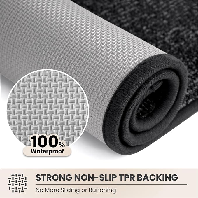 PURRUGS Dirt Trapping Door Mat 34" x 59", Non-Slip Machine Washable Entry Rug