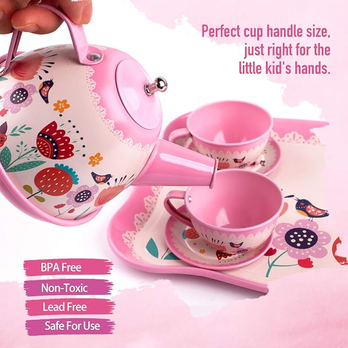 D-FantiX Kids Tea Set for Little Girls
