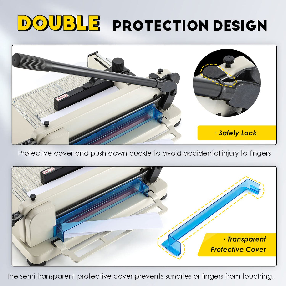 CGOLDENWALL Heavy Duty Paper Cutter A4 12" Paper Guillotine Cutter, Max. 400 Sheets, 0.02mm Cutting Accuracy, Suitable for Offices Production Leather Fabrics