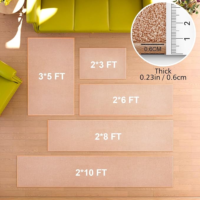 Area Rug with Non Slip Rubber Backing, Washable Soft Floor Carpet