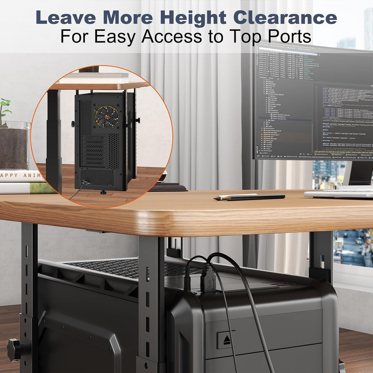 PUTORSEN Under Desk PC Mount for Mid/Mini-Tower Cases Black