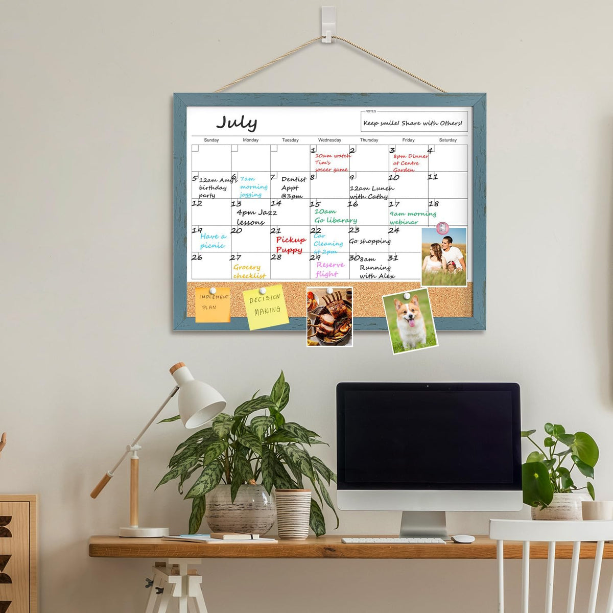 Tankee Whiteboard Calendar, 24x18 Hanging Dry Erase Calendar for Wall