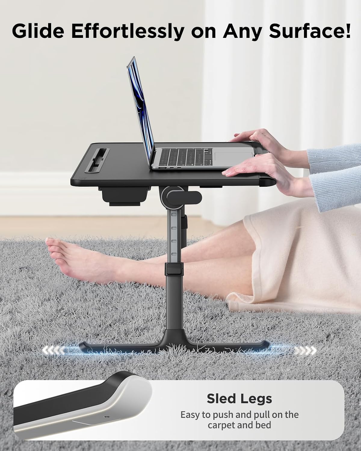 SAIJI Laptop Desk for Bed [XXL Extra Large] with Upgraded Book Stand