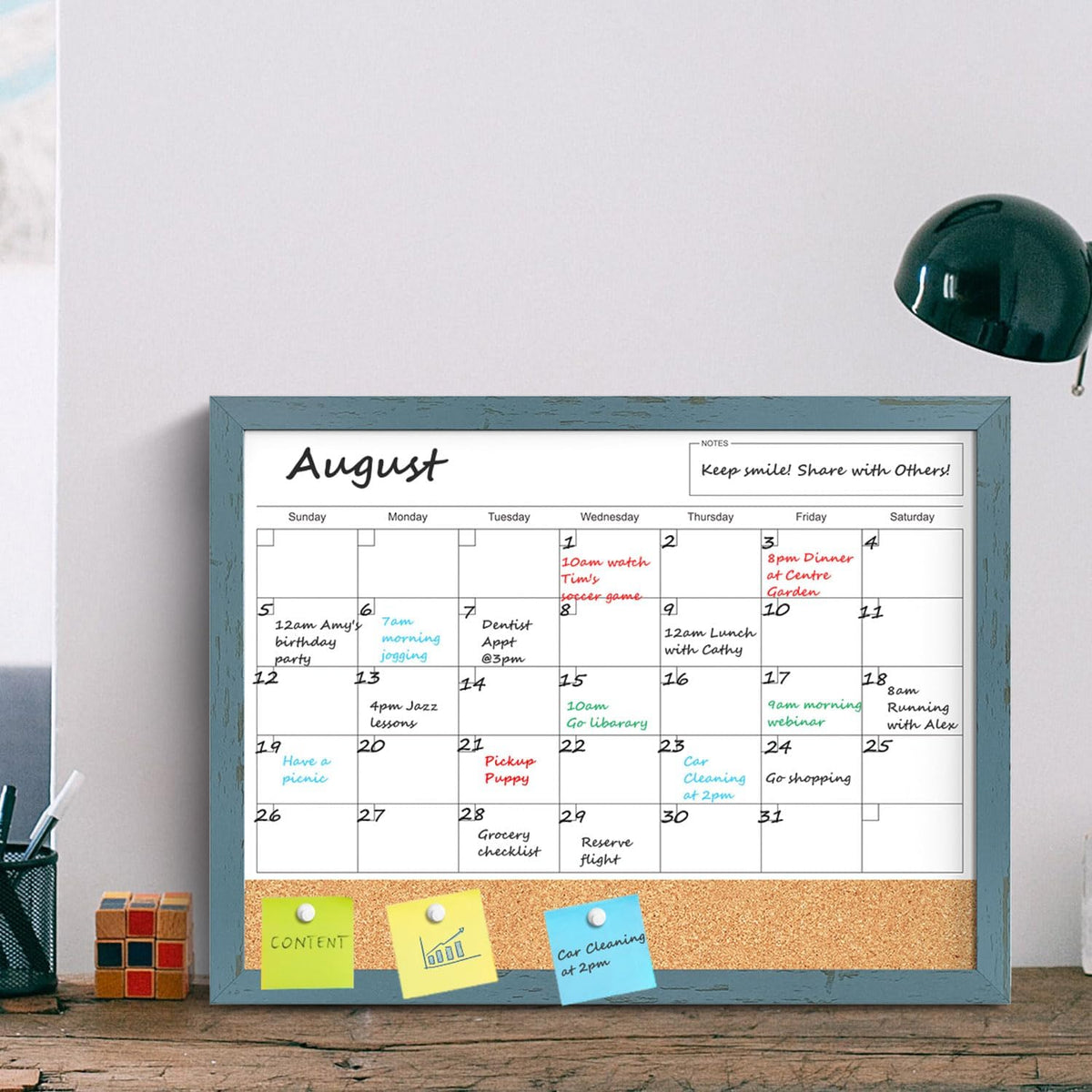 Tankee Whiteboard Calendar, 24x18 Hanging Dry Erase Calendar for Wall