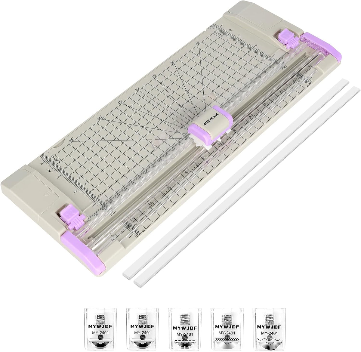 Paper Cutter Rotary Paper Trimmer, 12 Inch Paper Cutter for Cardstock, Scrapbooking, Crafts, 4 Functions with 5 Blades, Safety Guard, Side Ruler for Coupons, Photos, Labels, Grey (Grey)