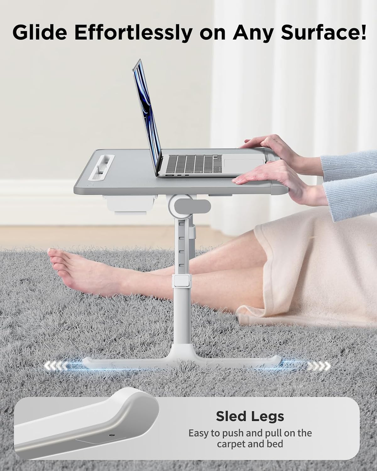 SAIJI Laptop Desk for Bed [XXL Extra Large] with Upgraded Book Stand