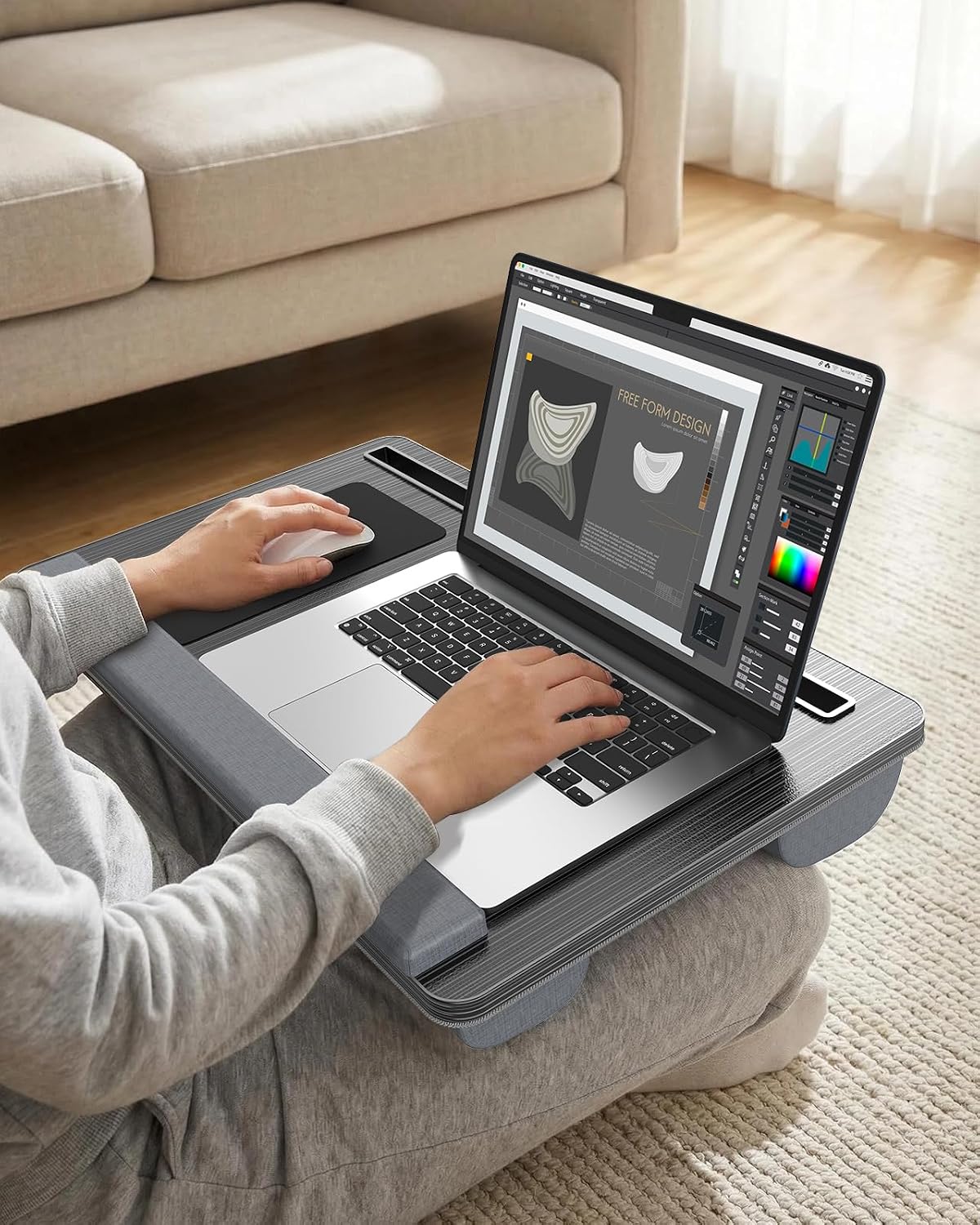 Potuopy Laptop Lap Desk, Portable Bed Table Tray for Laptop Fit 17" Laptops
