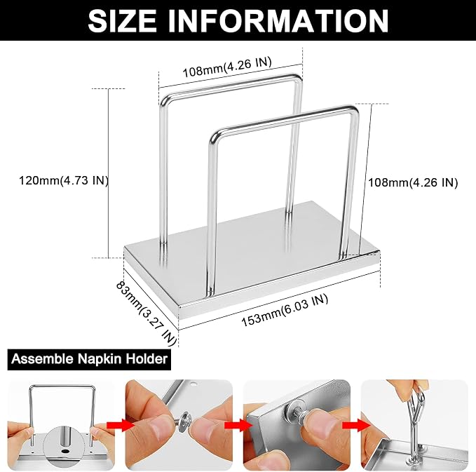 Livabber Napkin Holder, Metal Napkin Storage Modern Freestanding Tissue Paper
