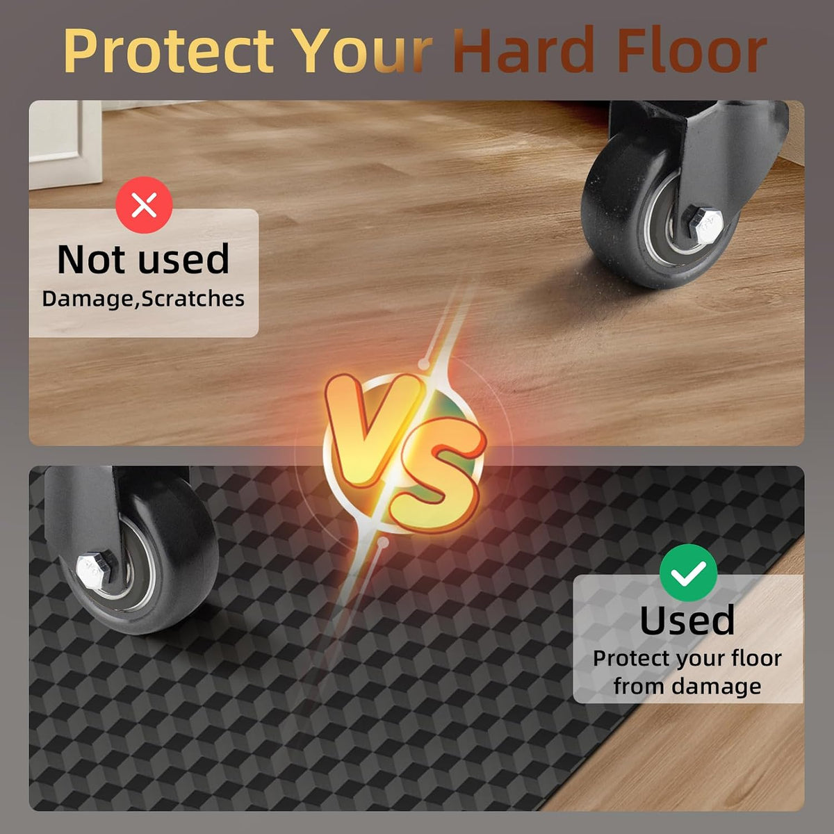 AiBOB Gaming Chair Mat for Hardwood Floors - 53"x45" Office Chair Mat for Hard and Tile Floor | Anti-Slip Protector Mat