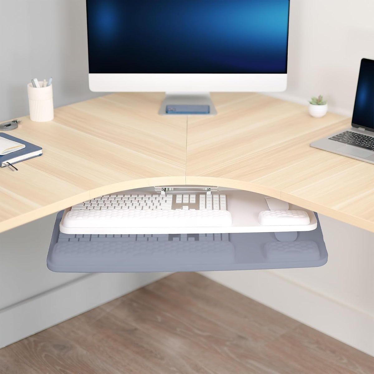 VIVO Premium White Under Desk 27 x 11 in Keyboard Tray, MOUNT-KB27P-W