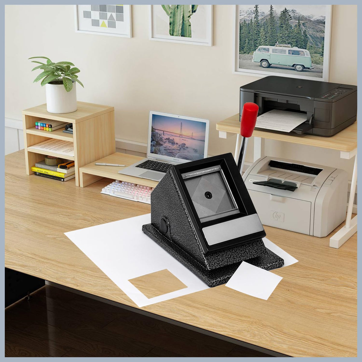 Table Top Passport Photo Cutter,50x50mm Square Paper Puncher