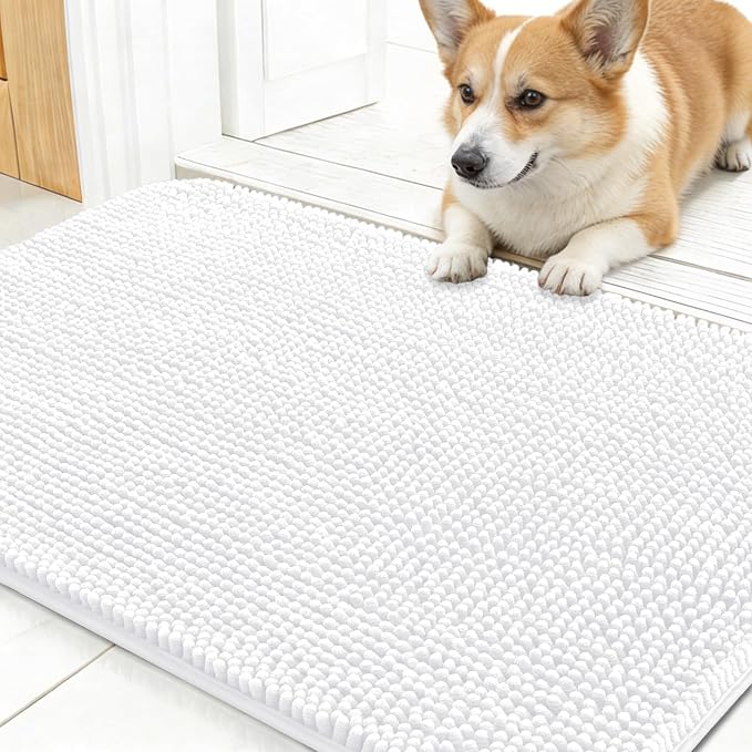 OLANLY Dog Door Mat for Muddy Paws 24x16, Absorbs Moisture and Dirt, Absorbent