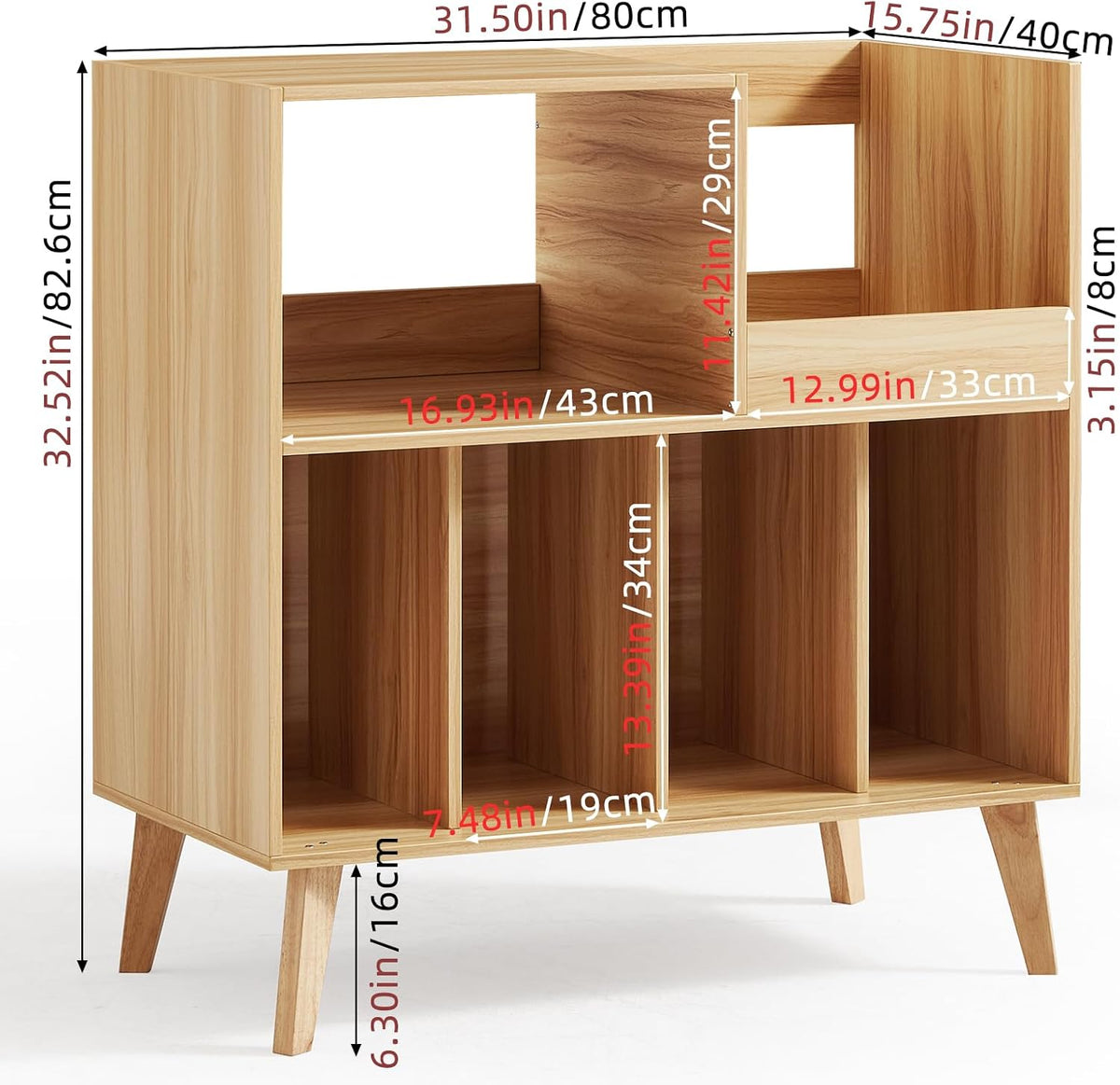 LELELINKY Large Record Player Stand Holds Up to 300 Albums