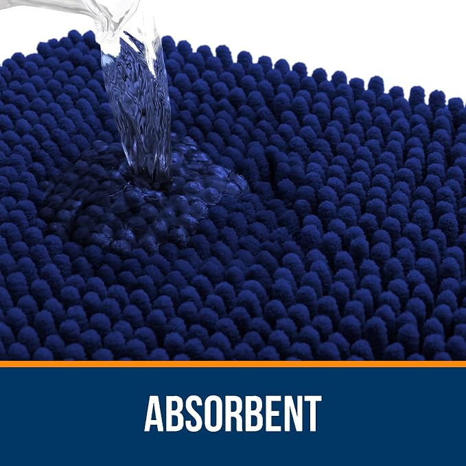 OLANLY Toilet Rugs U-Shaped 24x20, Extra Soft Absorbent Chenille Contour