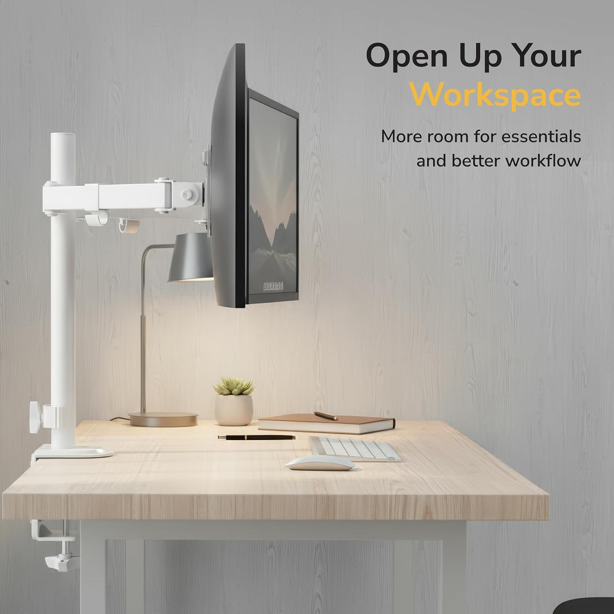 Mount-It Dual Monitor Mount Arm for Desk, Full Motion White Steel 17-32 in
