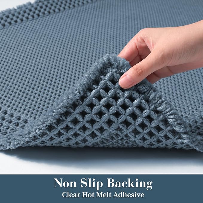 RESARE Waffle Bath Mat for Bathroom, Super Absorbent Bathroom Rugs Non Slip