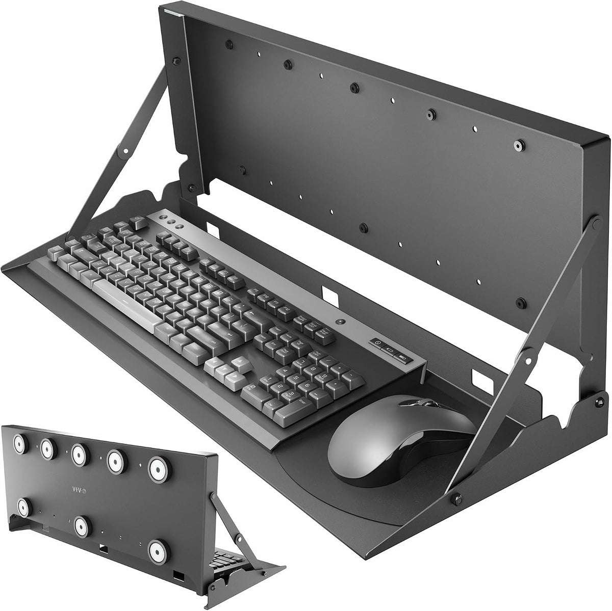 VIVO Black Flip Down Magnetic 24 in Keyboard Tray Mount, Mount-MAGKB1