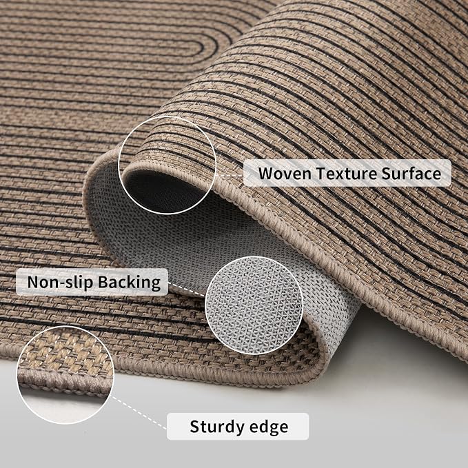 Tangsoo Rainbow Easy Jute 2x3 Outdoor Washable Rug