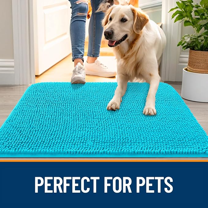OLANLY Dog Door Mat for Muddy Paws 50x30, Absorbs Moisture and Dirt, Absorbent