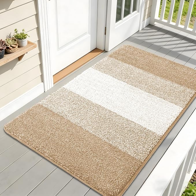 Kitinjoy Indoor Outdoor Door Mat, 59x32 Non-Slip Absorbent Dirt Trapper