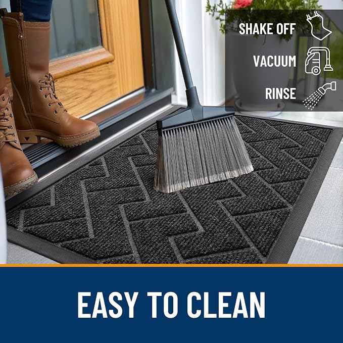 OLANLY Front Door Mat Indoor Outdoor Entrance, Waterproof All-Season,