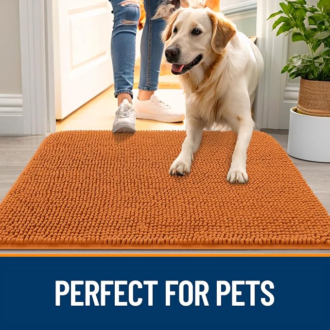 OLANLY Dog Door Mat for Muddy Paws 30x17, Absorbs Moisture and Dirt, Absorbent