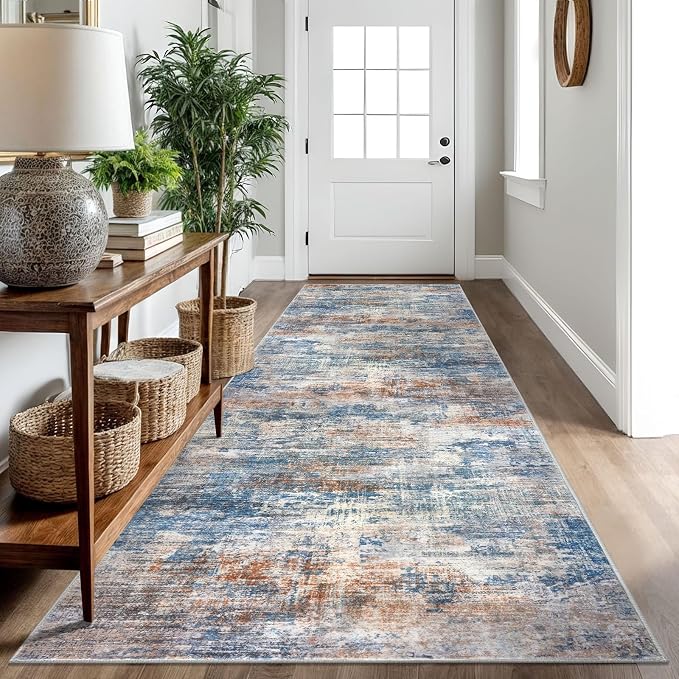 IOHOUZE Abstract Runner Rug 3x10 Ft Washable Runners