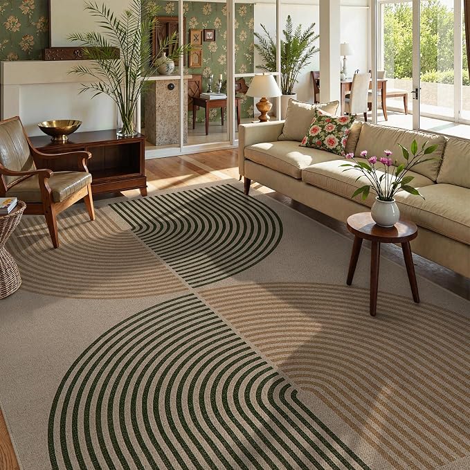 Lahome Enfys Modern Rainbow Easy Jute Rug, 8x10 Living Room Rug Indoor Outdoor
