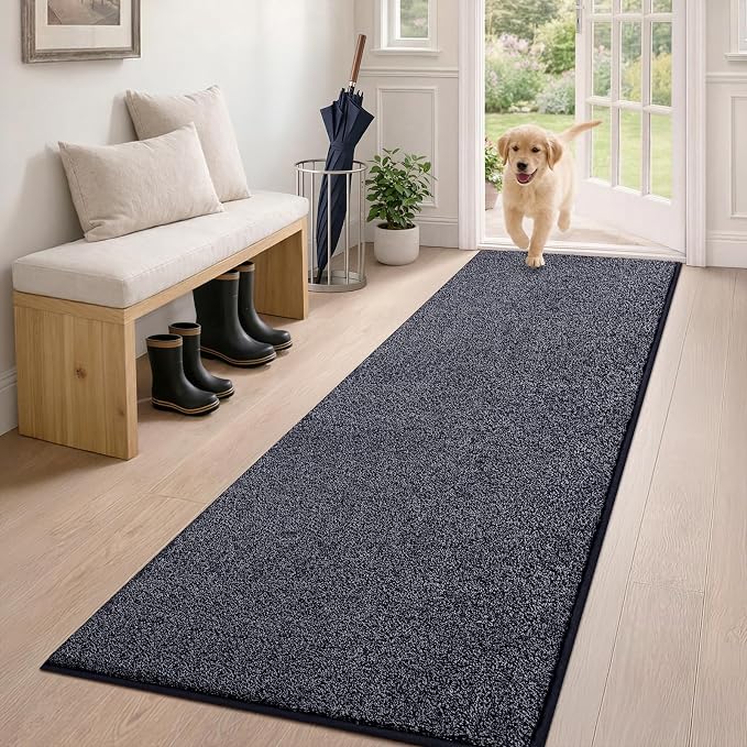 PURRUGS Dirt Trapping Door Mat 24" x 59", Non-Slip Machine Washable Entryway Rug