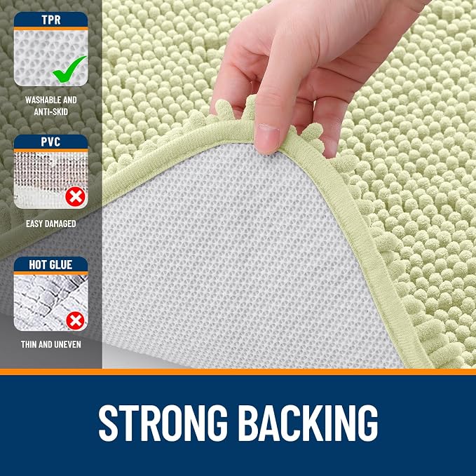 OLANLY Large Bathroom Rugs 59x35, Extra Soft Absorbent Chenille Bath Rugs