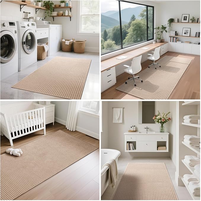 YDKGL 2x4 ft Entryway Rug Indoor Door Mat Non Slip Boho Woven Washable Area