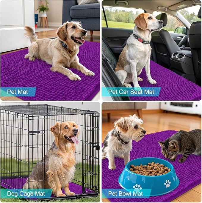 OLANLY Dog Door Mat for Muddy Paws 50x30, Absorbs Moisture and Dirt, Absorbent