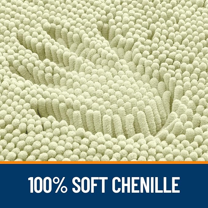 OLANLY Large Bathroom Rugs 59x35, Extra Soft Absorbent Chenille Bath Rugs