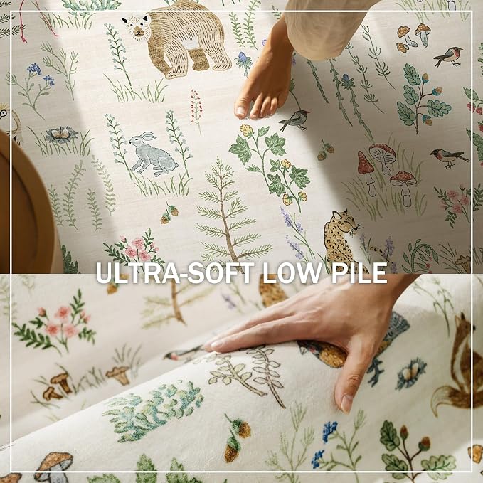 Machine Washable Kitchen Runner Rugs: 2'x10' Hallway Runner Non Slip Low Pile
