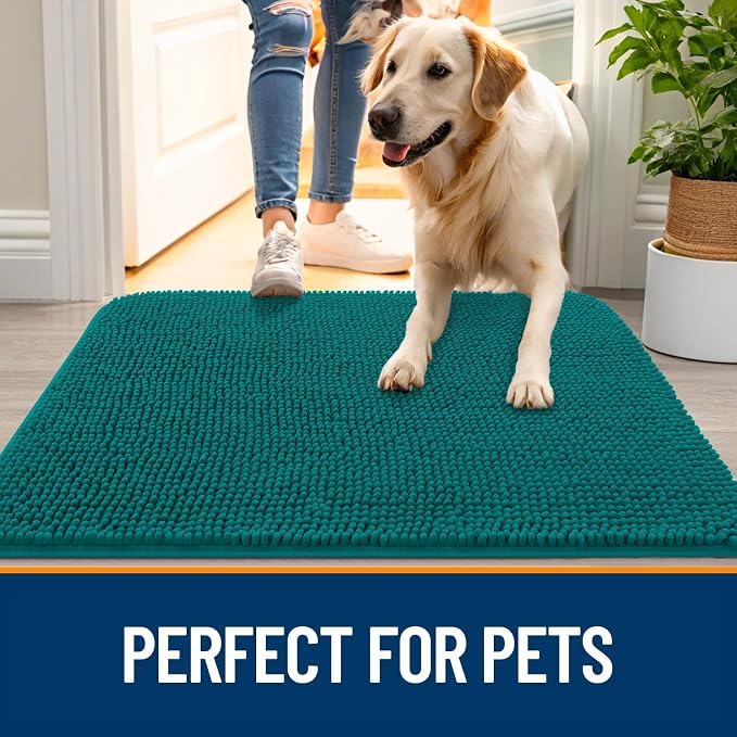 OLANLY Dog Door Mat for Muddy Paws 40x32, Absorbs Moisture and Dirt, Absorbent