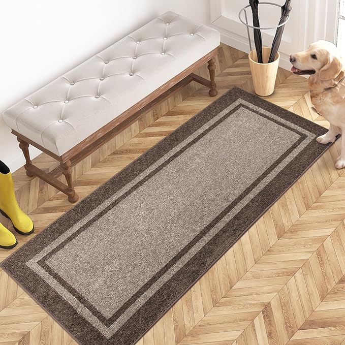 PURRUGS Dirt Trapping Door Mat 24" x 60", Non-Slip Machine Washable Entryway Rug