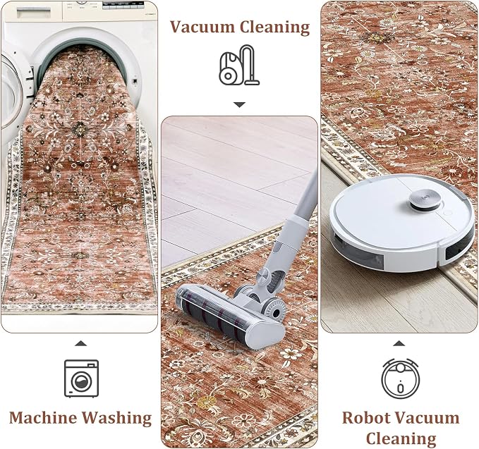 Yamaziot Washable Runner Rug 2x12 – Floral Non Slip Boho Hallway Runner Rug