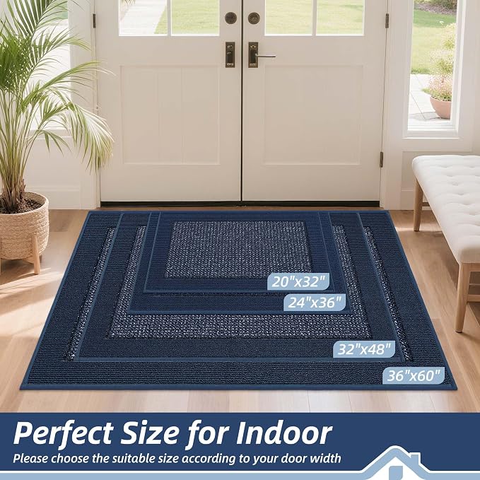 BEQHAUSE Indoor Door Mat 24" x 36", Dirt Trapper Door Mats Non-Slip Entryway
