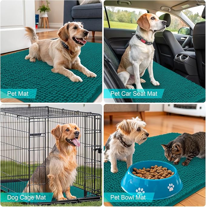 OLANLY Dog Door Mat for Muddy Paws 40x24, Absorbs Moisture and Dirt, Absorbent