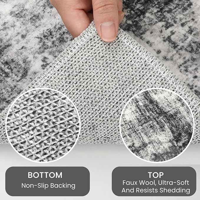 IOHOUZE Abstract Runner Rug 3x10 Ft Washable Runners