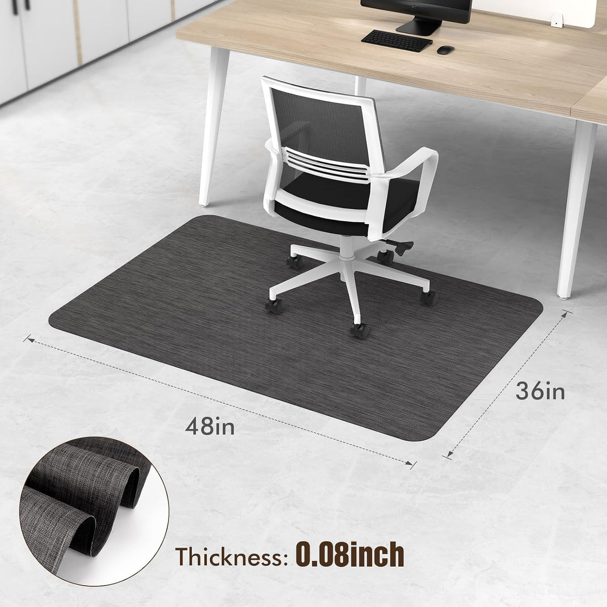 Blvornl Office Chair Mat for Hardwood Floor, Computer Chair Mat, 36"x 48"