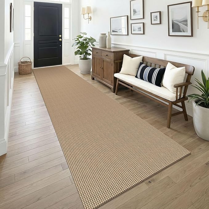 KOZYFLY Boho 3x14 Runners Rugs for Hallway, Long Washable Runner Rug, Woven Non