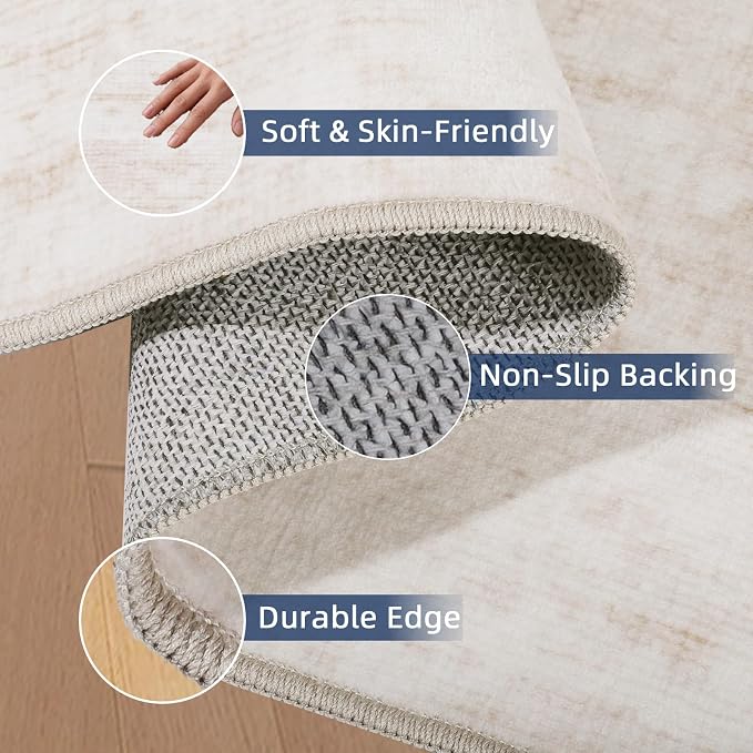 Area Rugs 9x12 for Living Room, Non-Slip Backing Machine Washable Rugs
