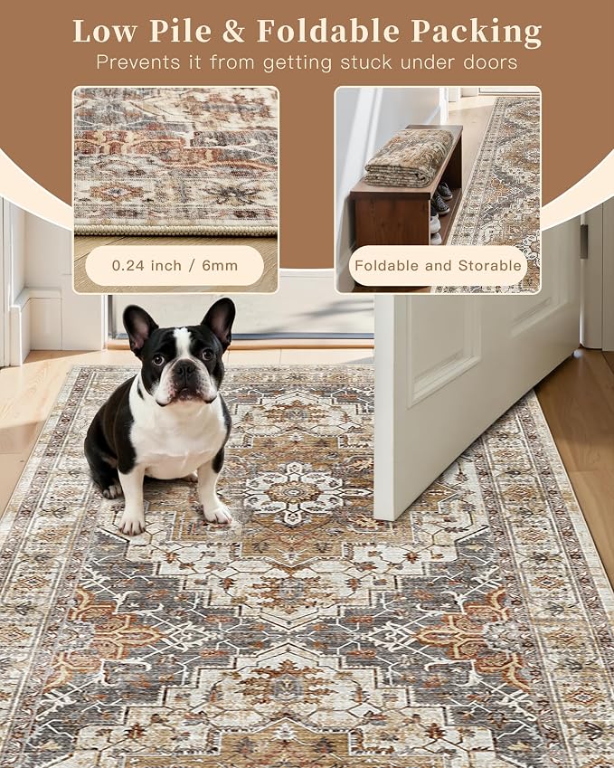 Madane Hallway Runner Rug 2x12, Extra Long Washable Runner Rugs