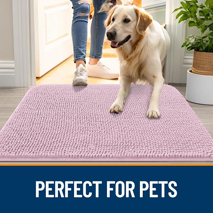 OLANLY Dog Door Mat for Muddy Paws 44x24, Absorbs Moisture and Dirt, Absorbent