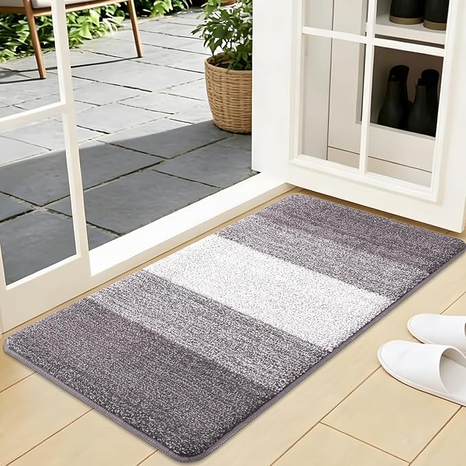 Kitinjoy Indoor Outdoor Door Mat, 40x24 Non-Slip Absorbent Dirt Trapper