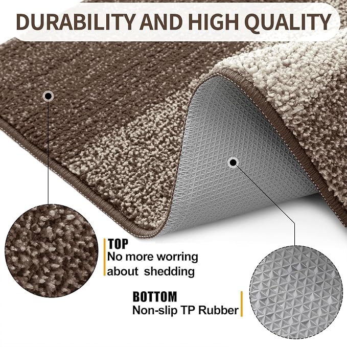 Kitinjoy Indoor Outdoor Door Mat, 59x24 Non-Slip Absorbent Dirt Trapper
